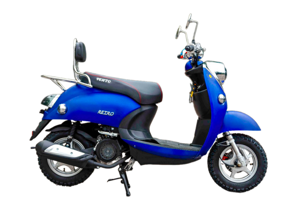 Скутер VENTO RETRO 49cc (150) сигнализация (99кг/100кг) (Синий Матовый)